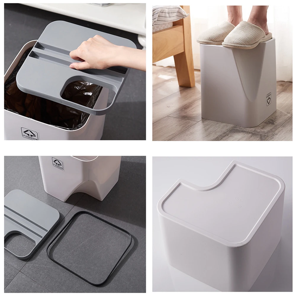 

Household Dry Wet Separation Waste Bin Rubbish Bin Kitchen Trash Can Recycle Bin Stacked Sorting Trash Can