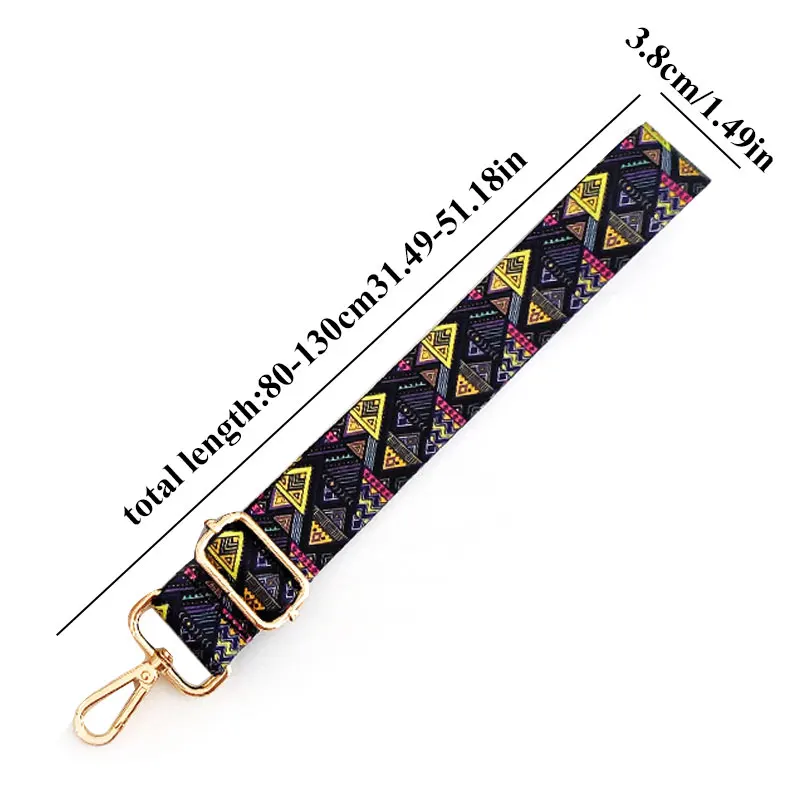 

Colored Shoulder Straps Adjustable Ethnic Style Shoulder Straps Wide Comfortable Bag Belt High Quality Retro Bag Accessories