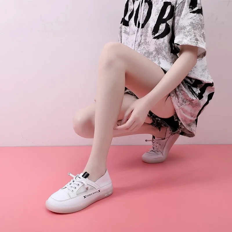Women Genuine Leather Sneakers White Casual Shoes Fashionable Comfortable Vulcanized Shoe Woman Lace-up Flats Autumn Sneaker