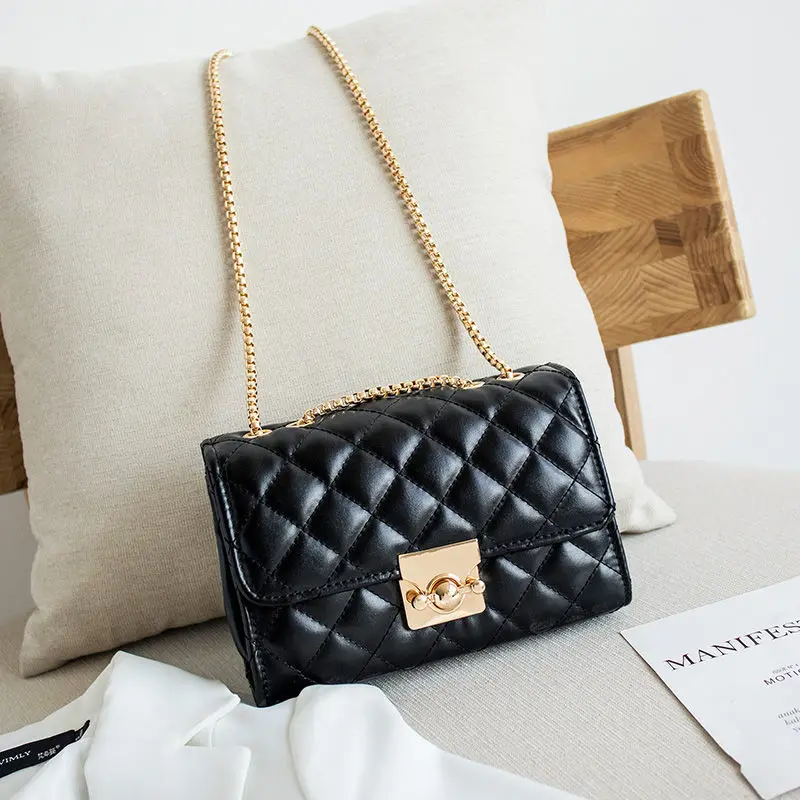 

New fashion one-shoulder messenger bag rhombic trendy chain bag small bag