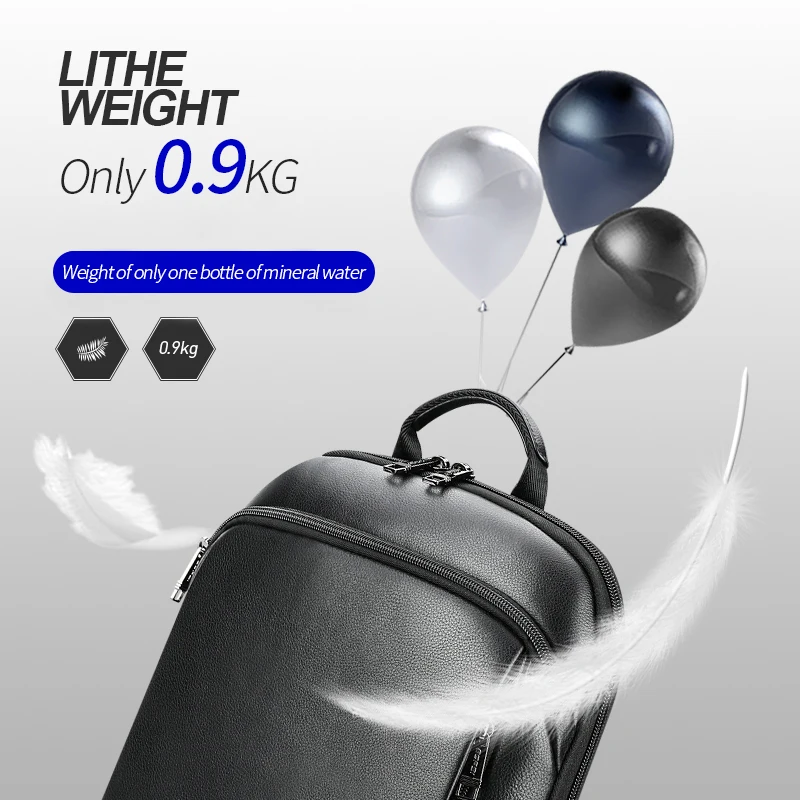 bopai men backpack genuine leather slim laptop backpack for 15 6 inch fashion office waterproof business backpacks mochila free global shipping