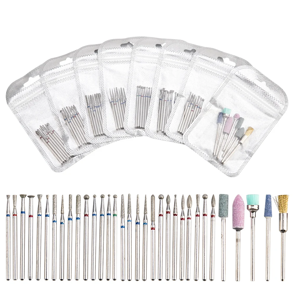 7 шт./компл. алмазное сверло для ногтей Rotery Электрический фреза педикюра пилки