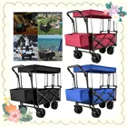 Складная вагон-тележка с регулируемой ручкой, Съемный навес из ткани Оксфорд, складная походная пляжная корзина для покупок на открытом воздухе, Новинка!