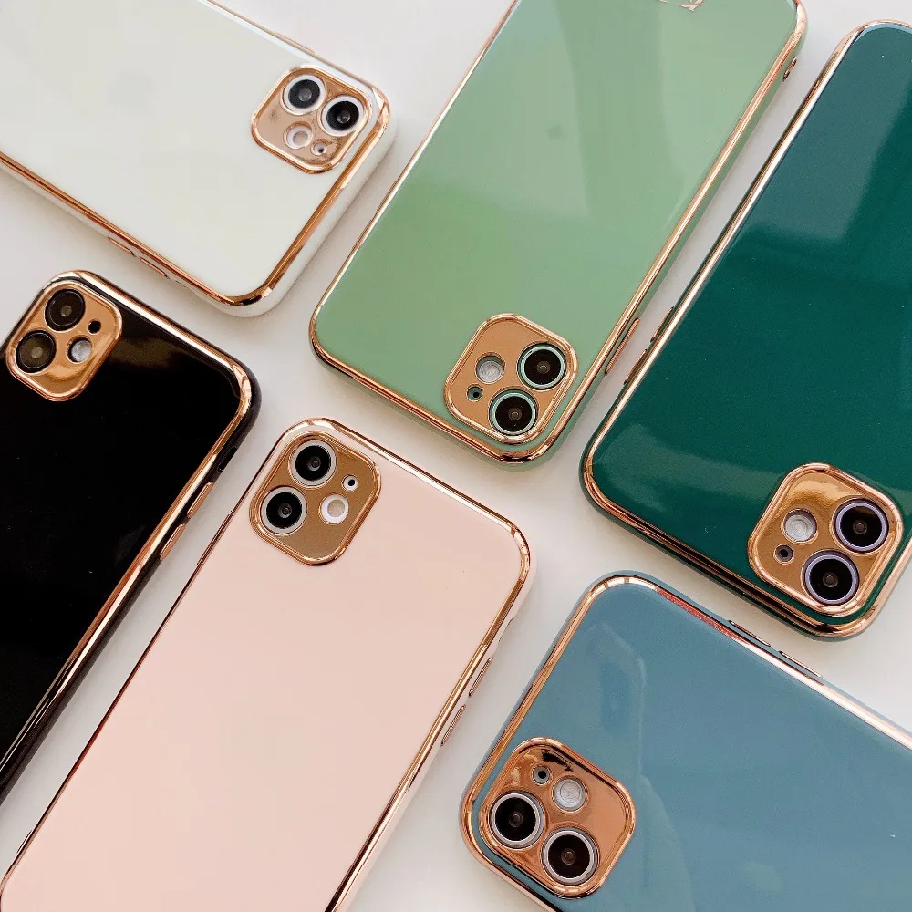 Чехлы с гальваническими буквами для телефонов iPhone 11 Pro Max XR X XS 7 8 Plus однотонный