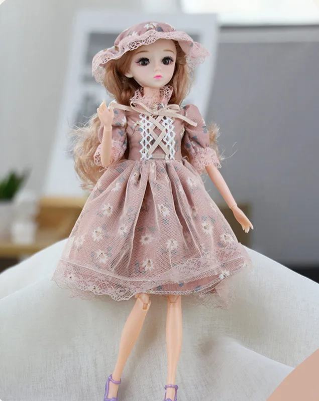 

New 30cm BJD Doll Makeup 4D Eye Simulation Eyelashes Multi-joint Movable 1/6 Dress Up Fashion Doll Clothes Set Toy Girl Gift
