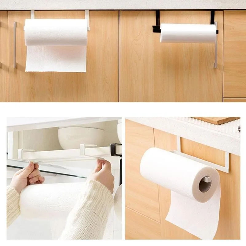 1pc Creative Cabinet Kitchen Paper Holder Roll Towel Rack Free Punching Household Storage Tool | Дом и сад