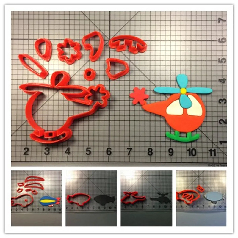 Вертолет Blimp помадка печенье резак кекс Топ торт украшение на заказ пищевой класс