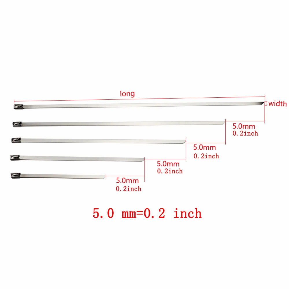 Стяжка для кабеля из нержавеющей стали 100 шт. 4 6 × 200 мм 304 материал | Инструменты