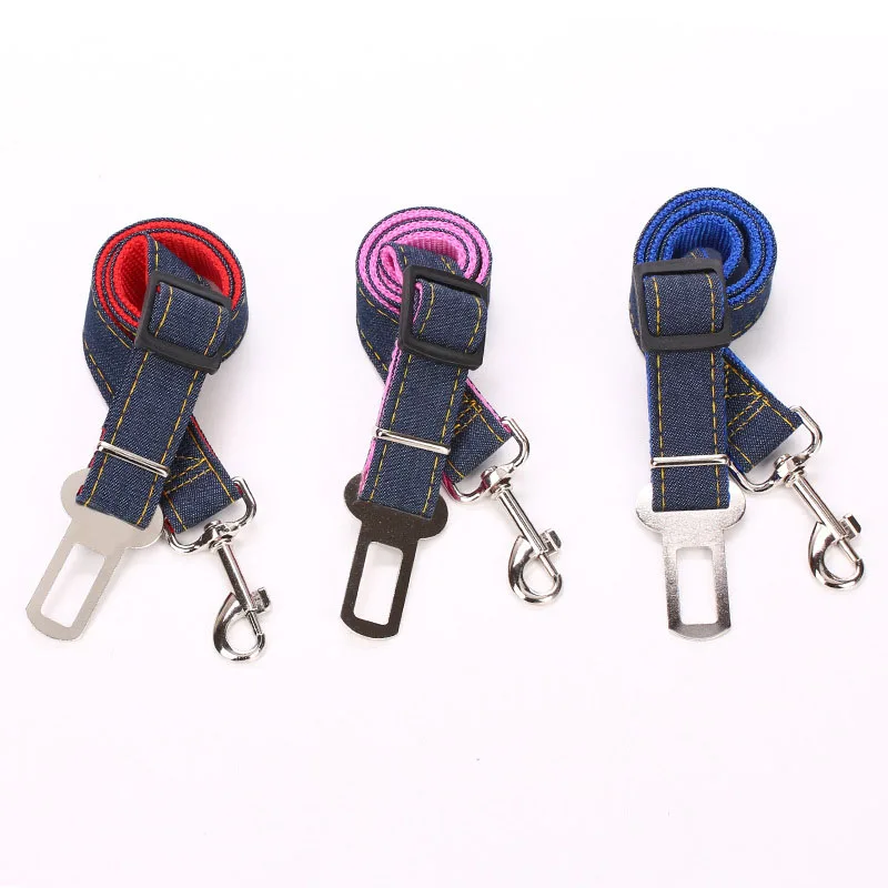 

Adjustable Dog Seat Belt Jeans Pet Dog Cat Safety Leads Car Vehicle Chain Harness Seatbelt Dogs Pets Accessories Dog Stuff