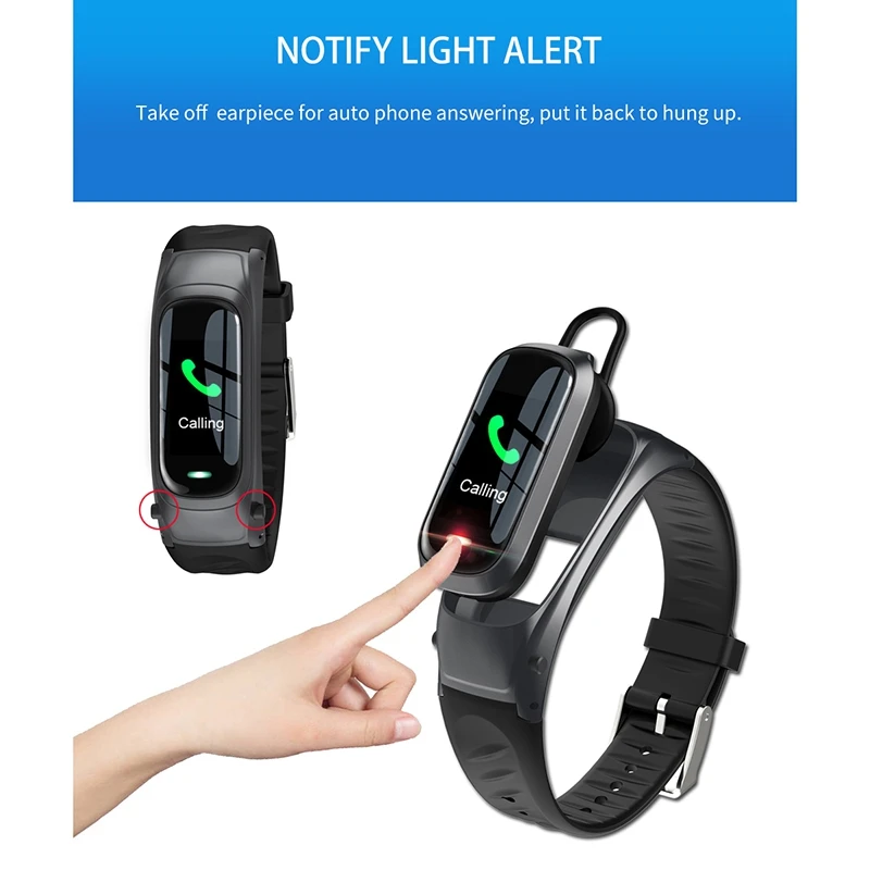 

B9 Wireless Earphone Smart Watch Heart Rate Blood Pressure Fitness Bracelet 5.0AI Voice Bluetooth Headset Watch