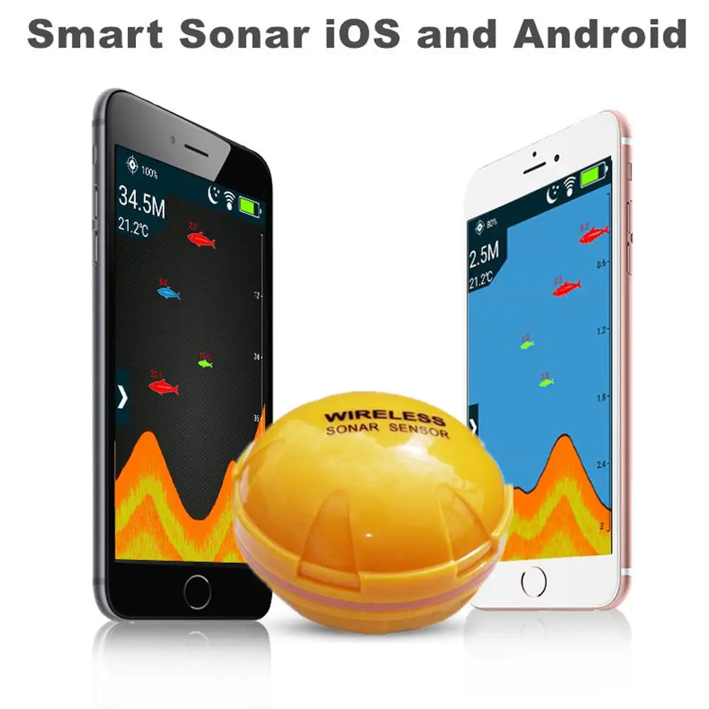 Беспроводной Bluetooth умный рыболокатор для iOS и Android сонар эхо сонар fishfinder App 50 м/130 футов Обнаружение морской рыбы