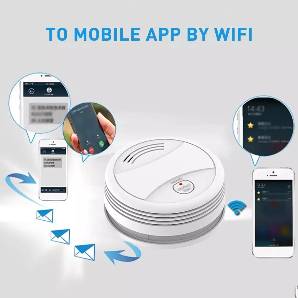 Wi Fi Tuya Smart детектор дыма Сенсор 80DB пожарная сигнализация противопожарной защиты