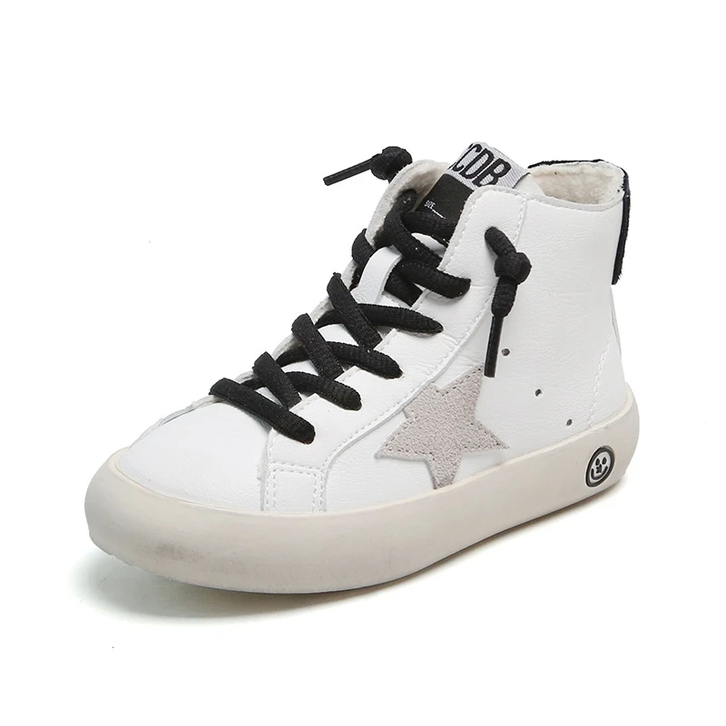 

High-top Dirty Shoes for Boys and Girls 2021 New Children's Shoes, Boys' White Shoes and Velvet Children's Casual Sports Shoes