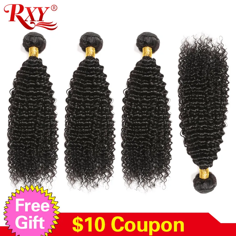 Афро кудрявые пучки вьющихся волос 3 шт. в партии перуанские волосы переплетения