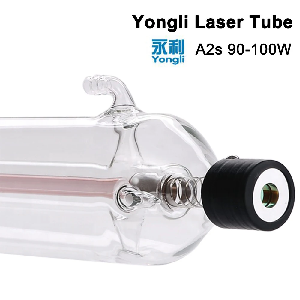 Yongli A2s 90W CO2 лазерная трубка Длина 1250 Dia.80mm для Лазерная гравировальная и режущая