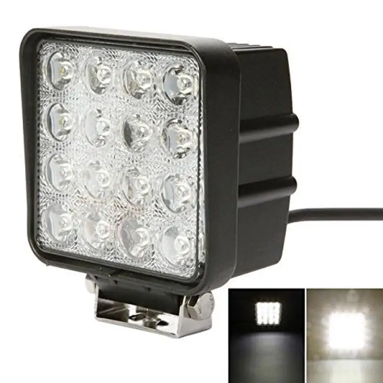 

Square 4.3" Inch 48W LED Work Light Bar Lamp For Motorcycle Tractor Boat Off Road Excavator Crane Fork Lift Fishing Boats12V 24V