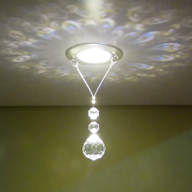 Хрустальный подвесной светильник в коридор современный небольшой светодиодный 1