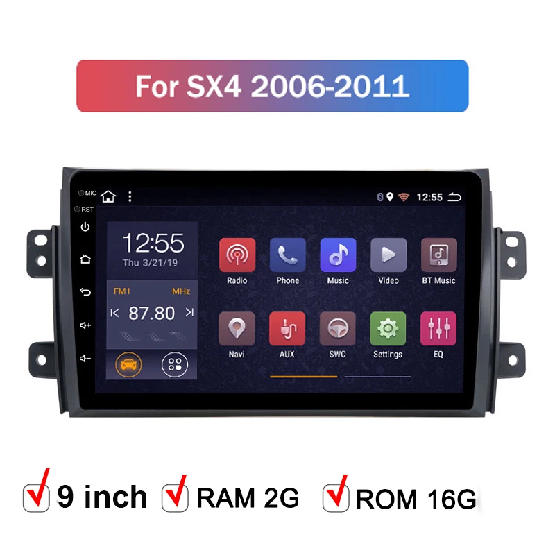 Автомобильный мультимедийный плеер на Android 10 1 для Suzuki SX4 2006 2007 2008 2009 2010 2011 2012 gps