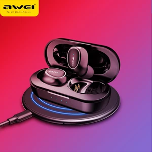 Awei T16 TWS Bluetooth-совместимые наушники Беспроводная зарядка в ухо 6D HiFI бас стерео звук истинный беспроводной наушники для игр