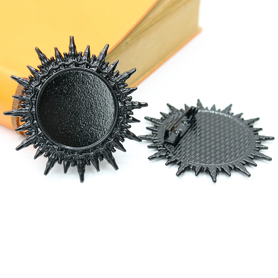 Зажим для броши черный зажим нижней части заготовка круглой рамки 25 мм