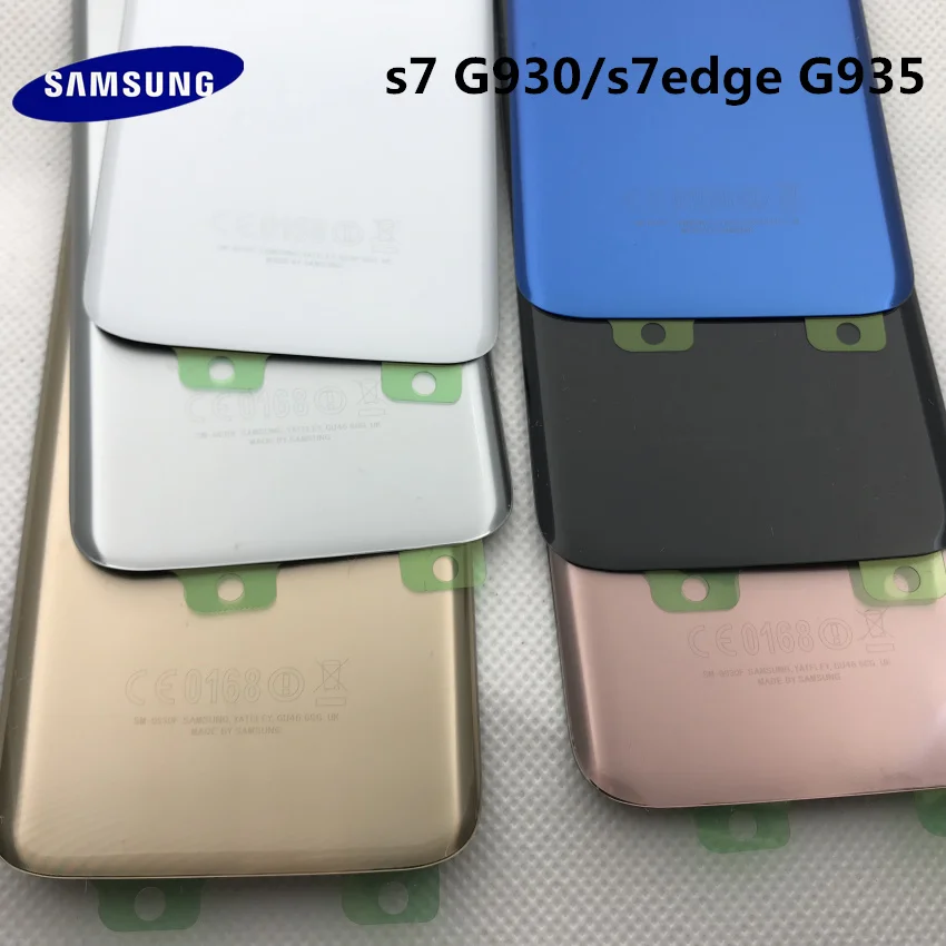 Стекло для батареи SAMSUNG Galaxy S7 G930 S7 edge G935 задняя крышка для батареи задняя крышка Корпус Замена чехол+ клейкая наклейка