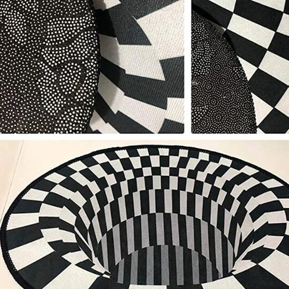 3D стерео видение Овальный напольный коврик скандинавский стиль подходит для