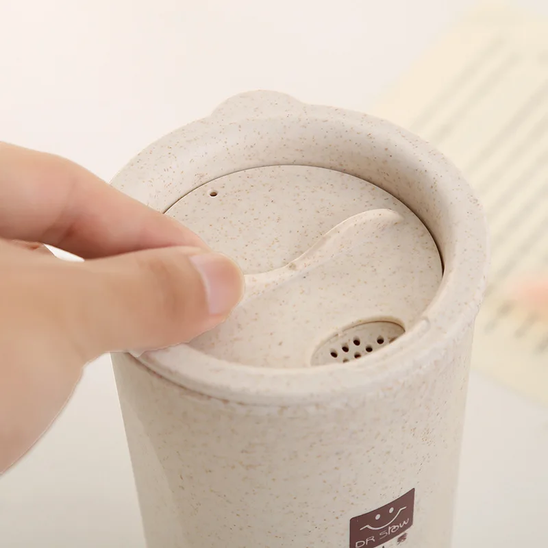 Кухонная Пшеничная солома с двойной изоляцией Подарочная кружка стакан крышкой