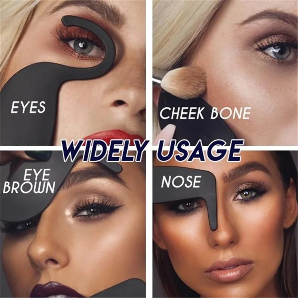 

High Quality Makeup Fit Eye Contourer Stencil Models Eyeliner Aid Ruler Card Shaping Template Tools For Eyebrows