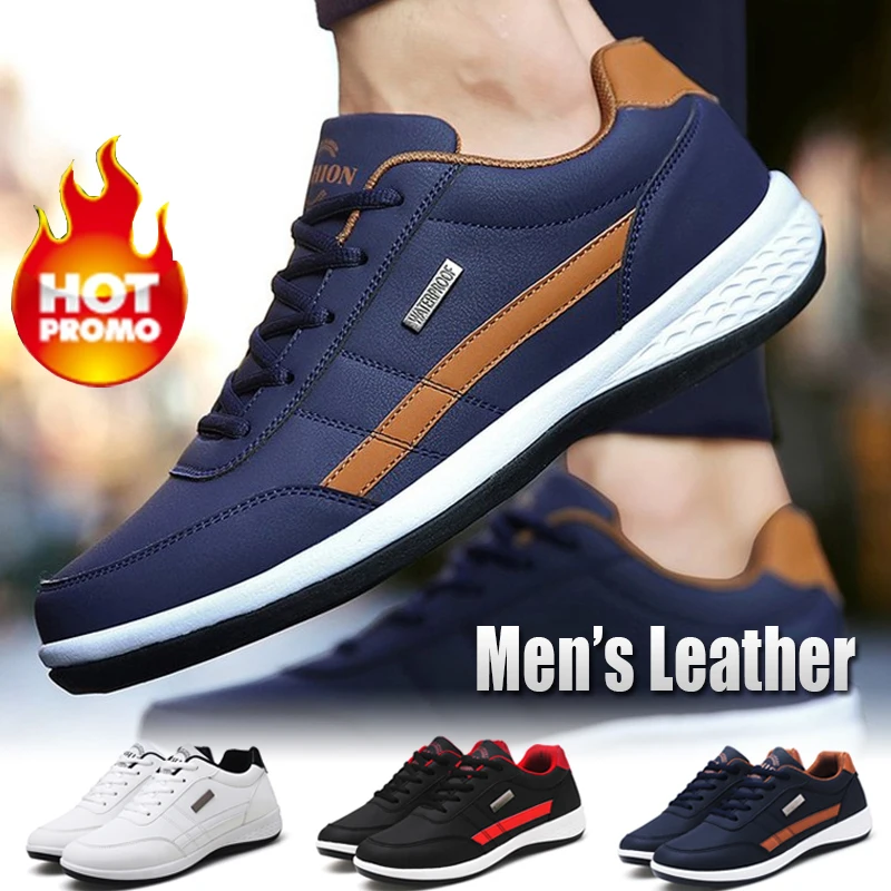 

2021 Leather Men Shoes Trend Casual Shoes Men Sneakers Breathable Leisure Male Footwear Chaussure Homme
