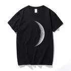 Футболка мужская хлопковая с коротким рукавом, модная рубашка с принтом Луны и затмения темной стороны Луны, лето