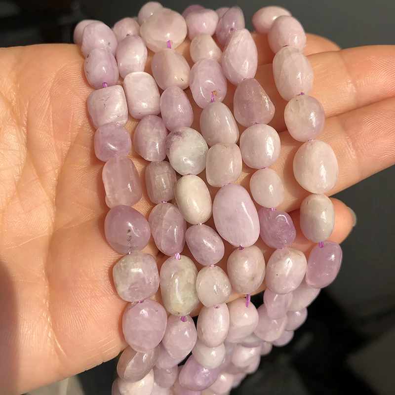 

Natural Irregular Purple Kunzite Spodumene Stone Beads Loose Spacer Beads For Jewelry Making DIY Bracelet Accessories 15" 8-10mm