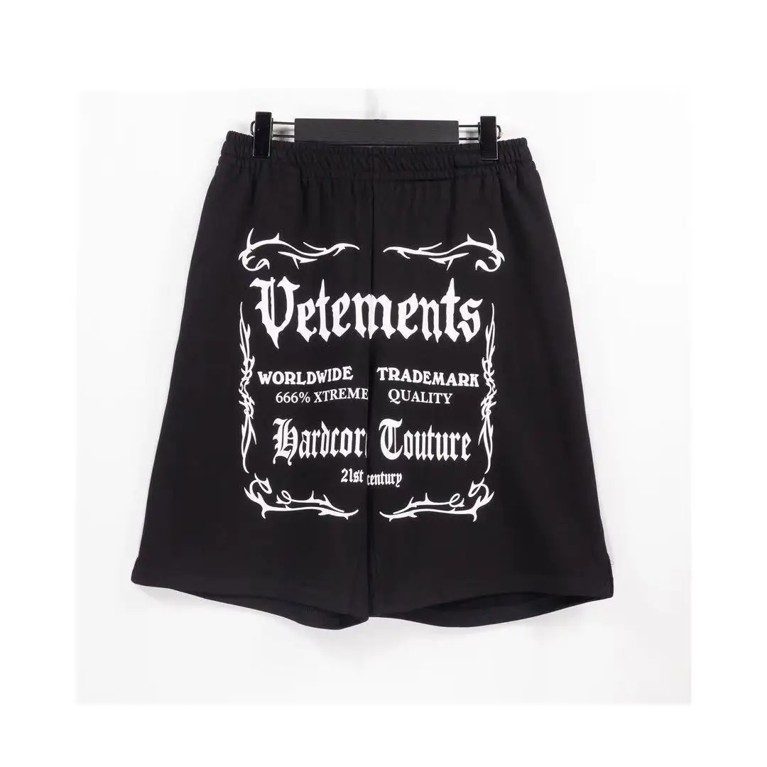 

New 2021 luxury Novelty Men Comfortable VETEMENTS Classic Striped Skateboard Street Cotton Casual Shorts A24