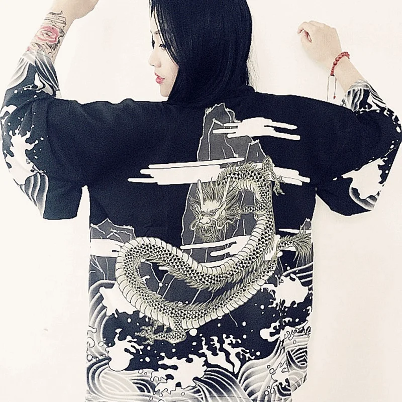 Кимоно женское мужское унисекс японское кимоно юката мужской женский кардиган