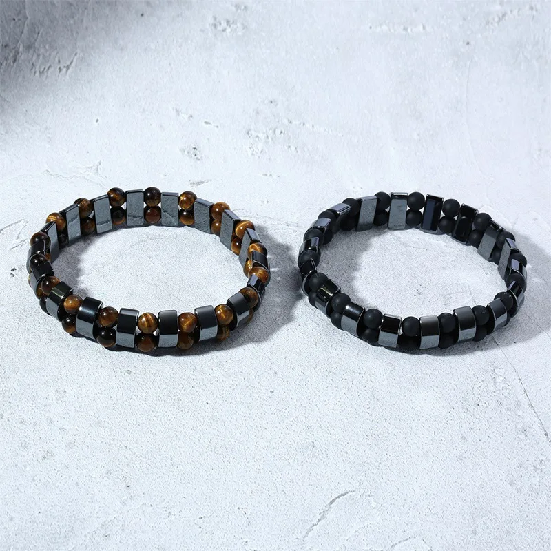 SIZZZ Hot new products black stone tiger eye shape beaded bracelet&ampBangles For Men | Украшения и аксессуары