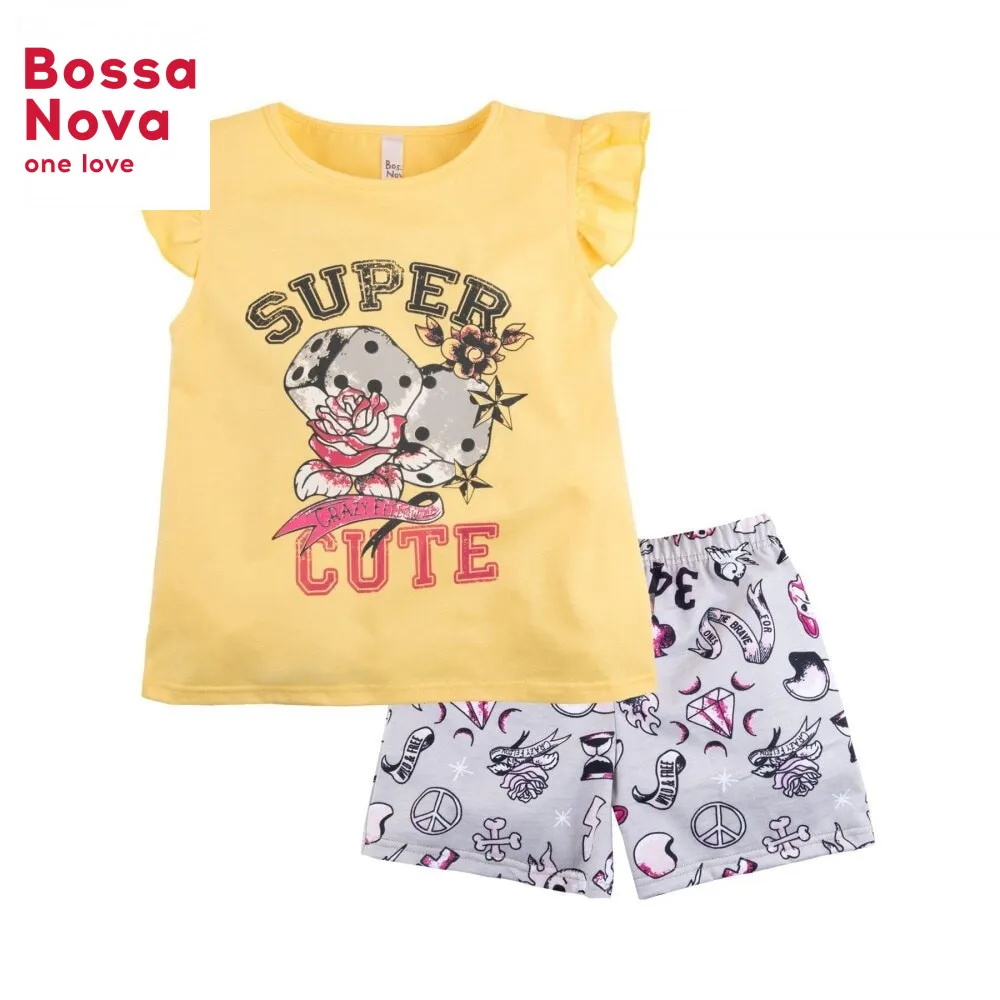 Пижама футболка+шорты для девочки 'Тату' BOSSA NOVA 383Б 161|Комплекты пижам| |