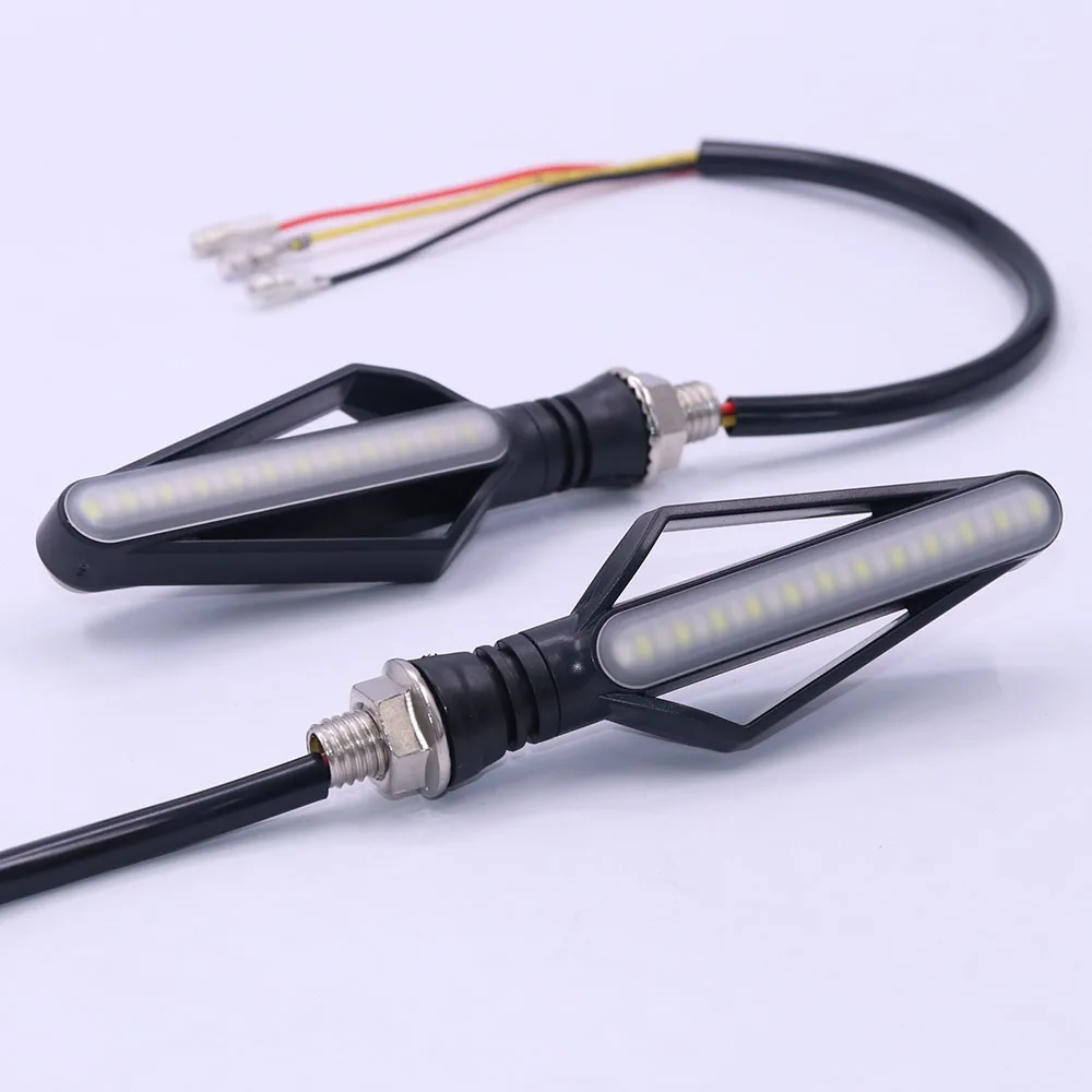 1Pc 24 LED ABS Motorcycle Turn Signal Lights Lamp Motorbike Indicator Fog Light Motor Tail Brake Streamer Flashing DC12V |