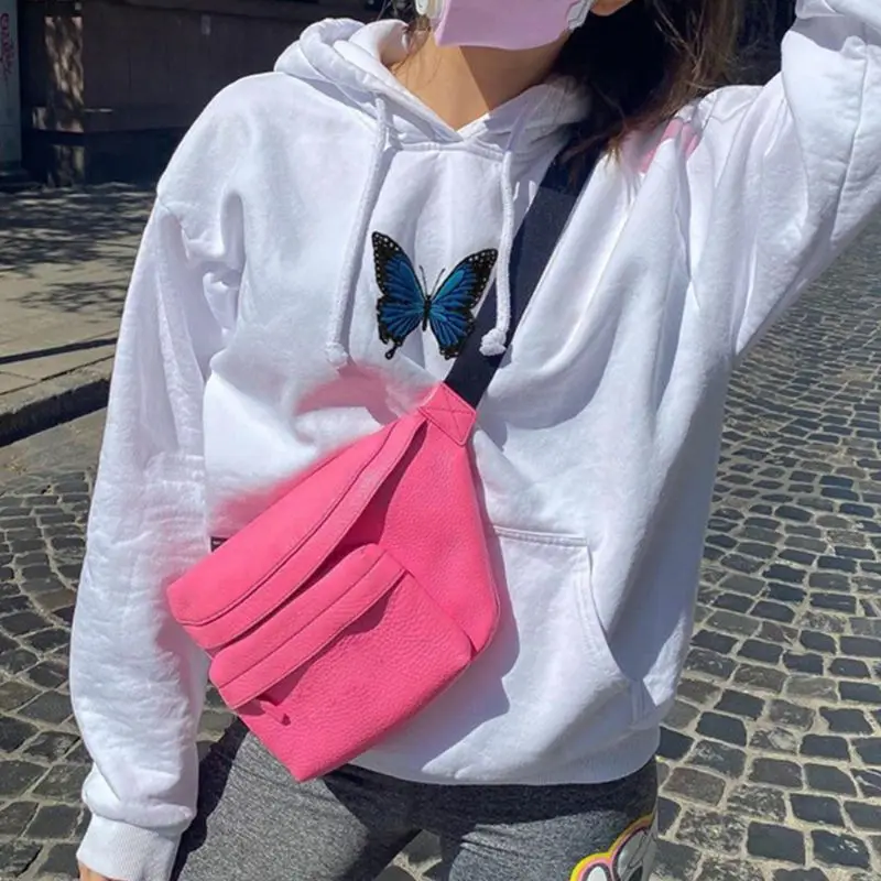 

Women Butterfly Embroidery Loose Sweatshirt Long Sleeve Drawstring Hoodies Harajuku Hip Hop Pullover Tops Streetwear with Pocket