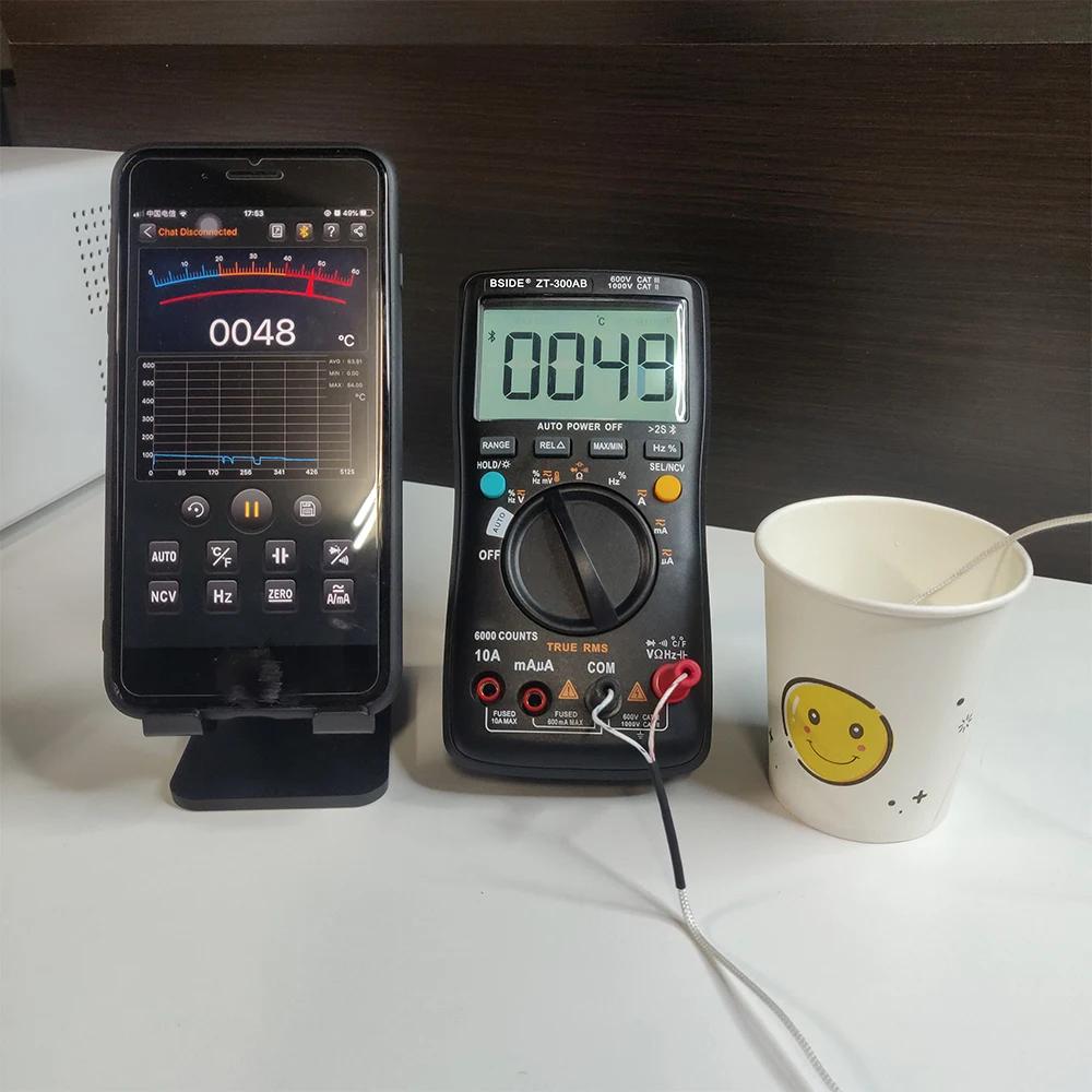 

BSIDE ZT-300AB Wireless Digital Multimeter True RMS Manual/Auto Ranging 6000 Counts DMM Voltage Capacitance Temp Amp Ohm Diode