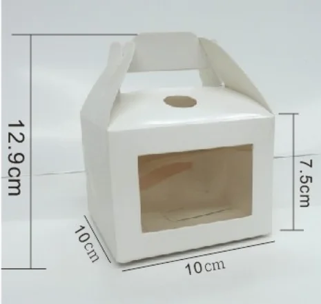 Переносная коробка для пирожных с ручкой прозрачная кексов открытым