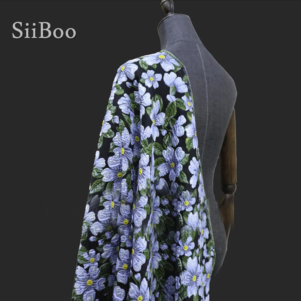 Элегантный цветочный жаккард парча ткань одежда для платья Пальто Зеленый tissu