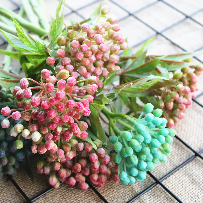 Ягодные фрукты Короткие ветки с листьями искусственные суккуленты пластиковые