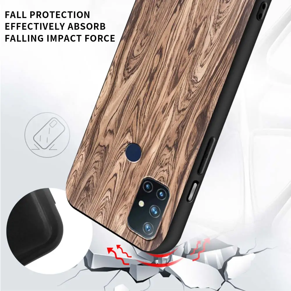 

Texture Wood Case For OnePlus 8 8T 7T 7 Pro Nord N100 N10 5G for Google Pixel 4 4XL 5 Black Shell Phone Capas Bags