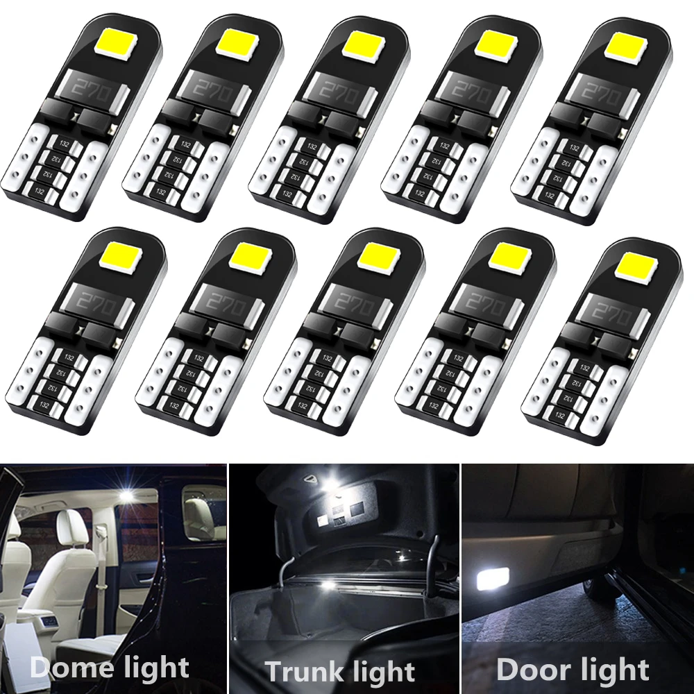 

10Pcs W5W T10 LED Bulb 194 168 Interior Reading Trunk Light For BMW E46 E39 E90 F10 E87 E36 E30 E60 E92 E91 E61 F30 Auto Lamp