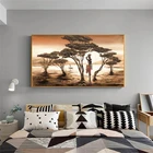 Африканское искусство пейзаж и женщина холст художественный Принт Большой размер для дома гостиной холст настенная живопись декоративные настенные картины