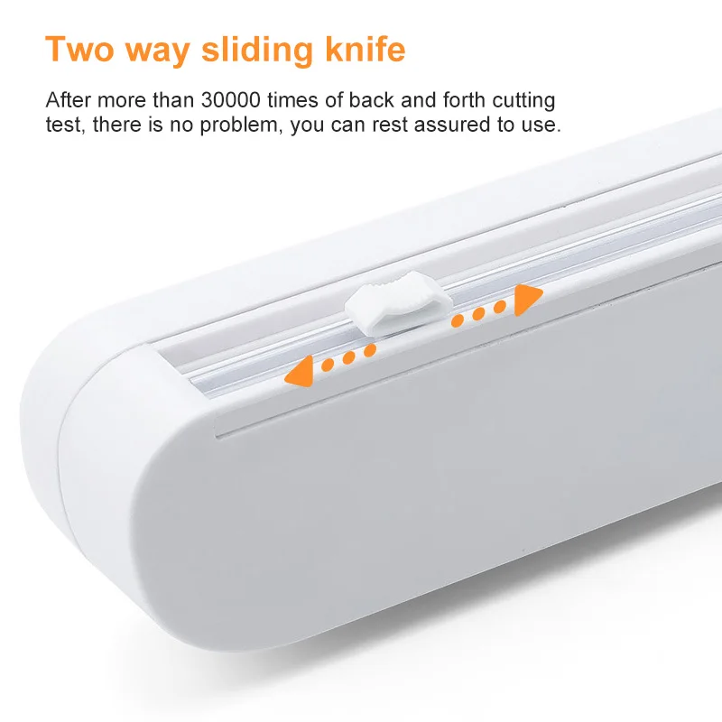 

Food Wrap Dispenser Cutter Kitchen Tool Foil Cling Film Wrap Dispenser Plastic Sharp Cutter Storage Holder Kitchen Tool Dropping