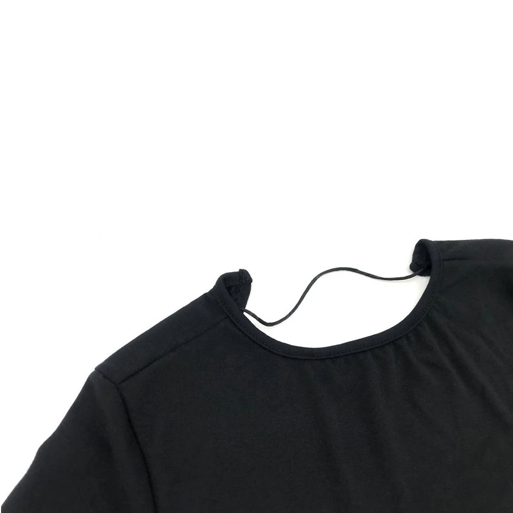 

Summer Women Fashion Sexy Cross Bandage Backless Crop Tops T-Shirt Ladies Long Sleeve Black Fitness Top Casual T-Shirts