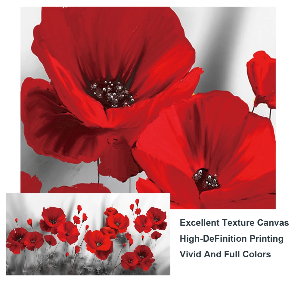Красные цветы Поппи холст настенные картины художественные плакаты и принты для