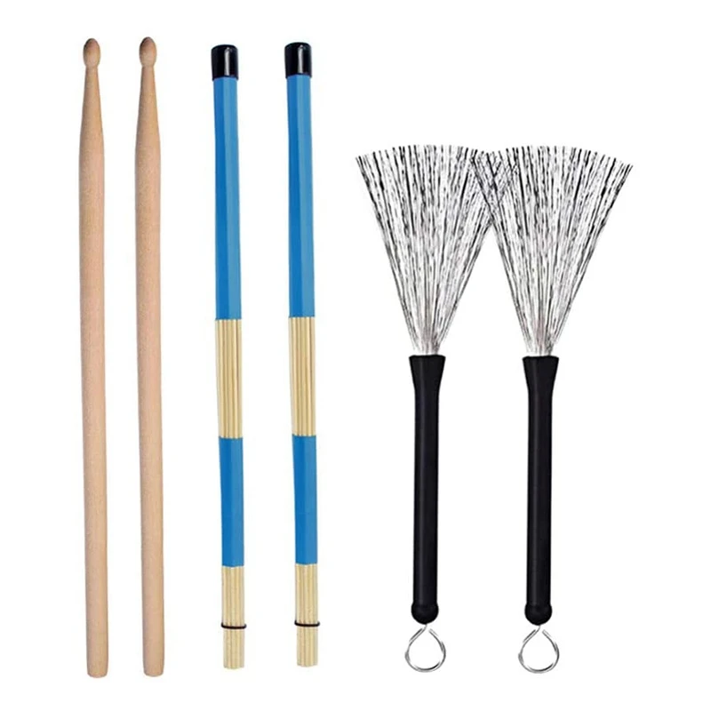 Барабанные палочки проволочные кисти набор с сумкой для хранения джазовых