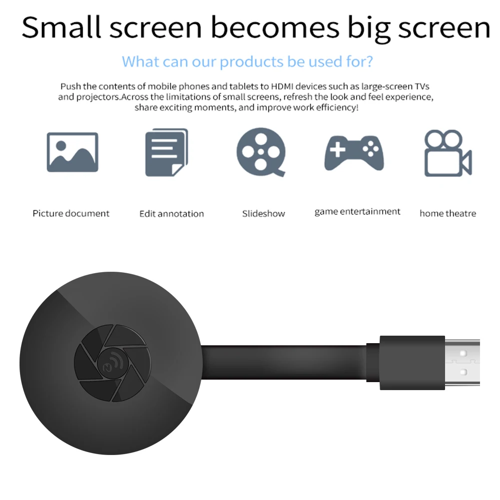 

4K Resolution 3D Vision HDMI-compatible Wireless Display TV Dongle WiFi Wireless Display Receiver Adapter for iOS Android PC