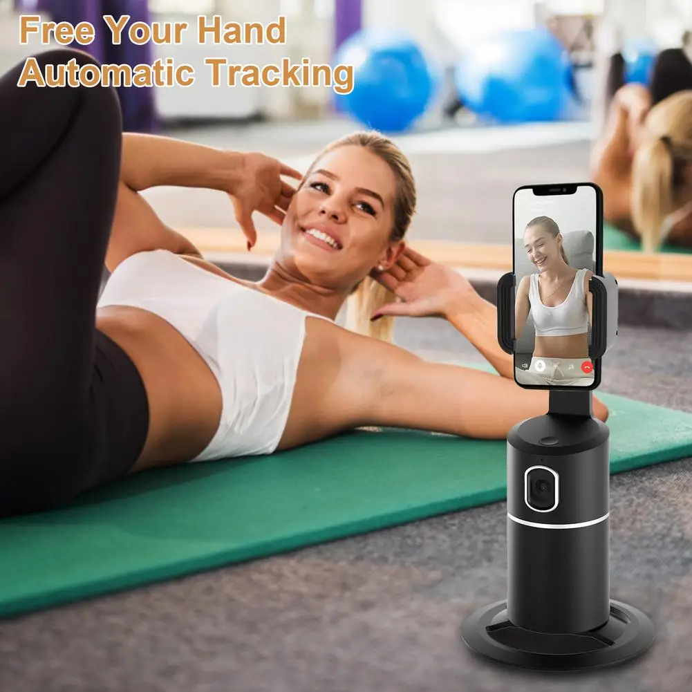 all in one portable smart selfie stick 360 degree rotation auto face object tracking for fullhalfbody camera phone mount hold free global shipping